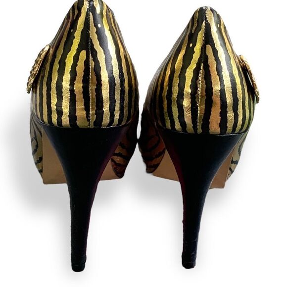 Iron Fist Hands Off Thumbprint Peep Toe Platform Stiletto Hees - Picture 3 of 15